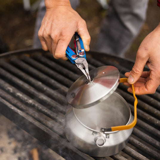 Using Signal pliers to open tea pot lid