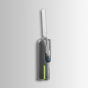 Translation missing: en.Batch #009: Adapter multitool with extended serrated saw blade in a compact, vertical configuration
