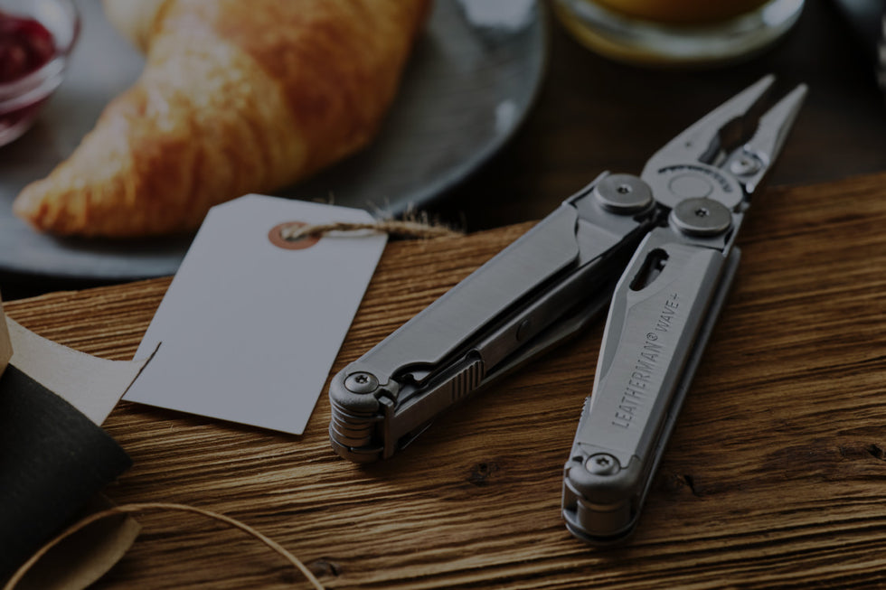 Leatherman Wave on a table.